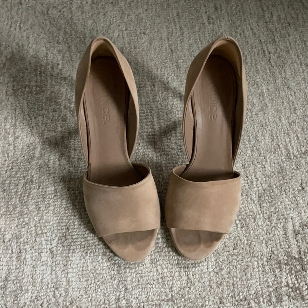 Vince suede open toed heels